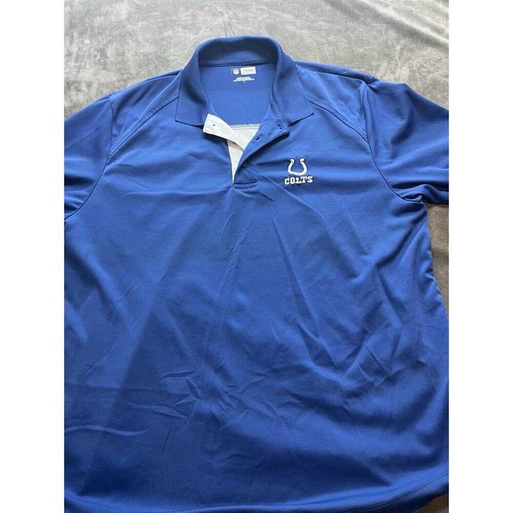 Indianapolis Colts Shirt Mens Large Blue Short Sleeve NFL Apparel‎ - Golf Polo